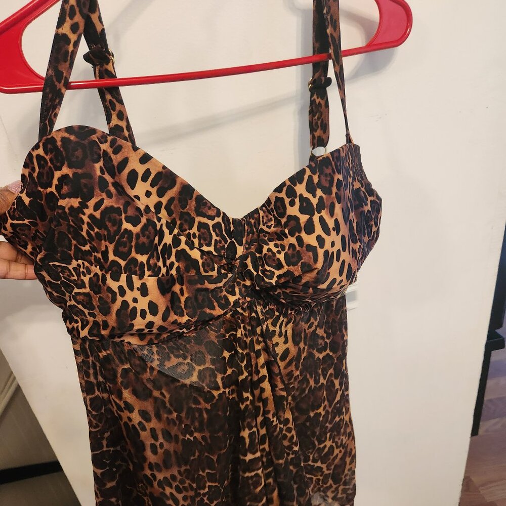 Leopard Print two piece bathing suit